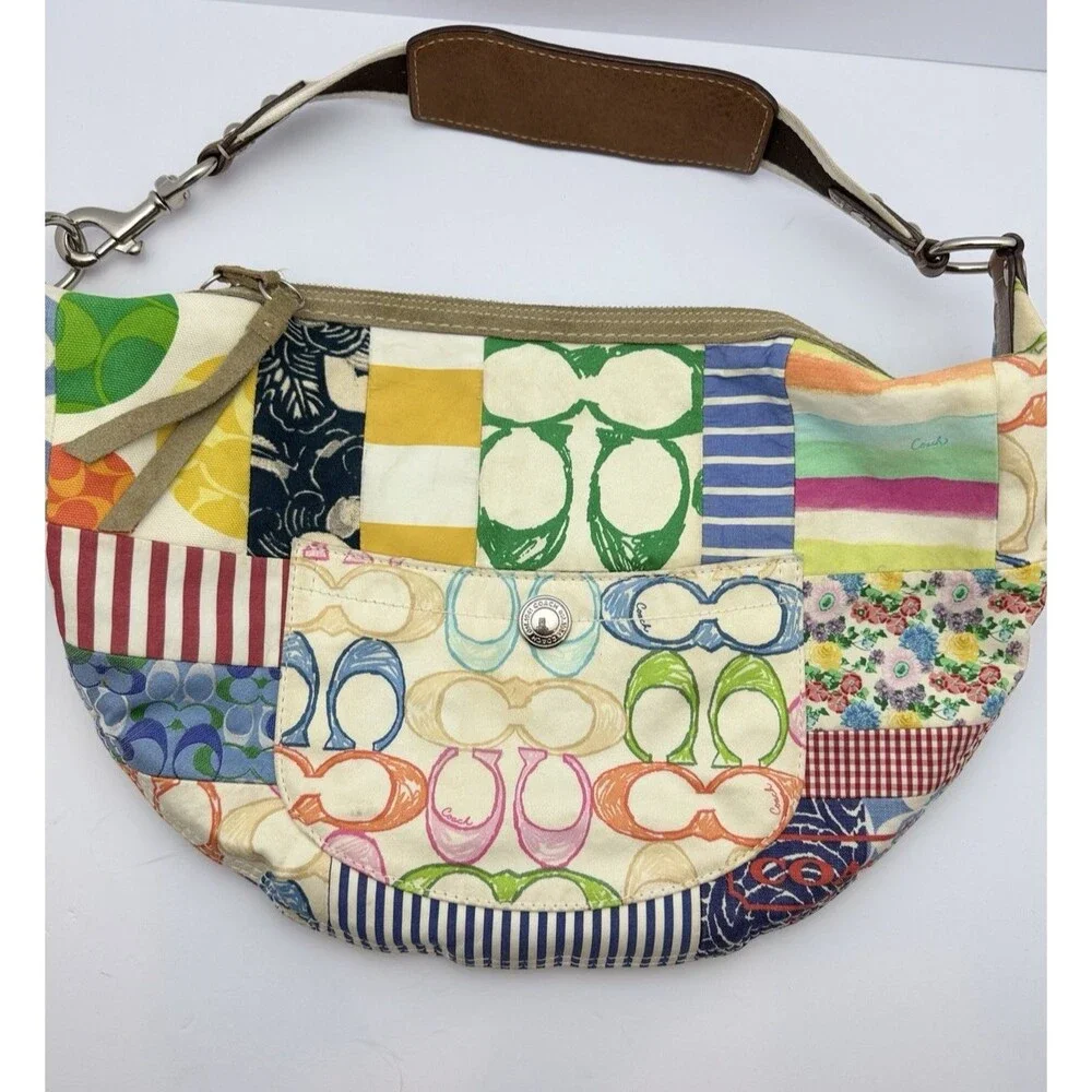 Coach Patchwork Signature Hobo Bag Multicolor Limited Edition Y2K L0673-10450 - Picture 6 of 12